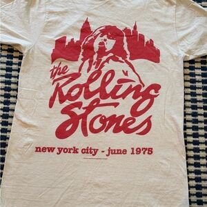 The Rolling Stones Cream and Red Short Sleeve Tee